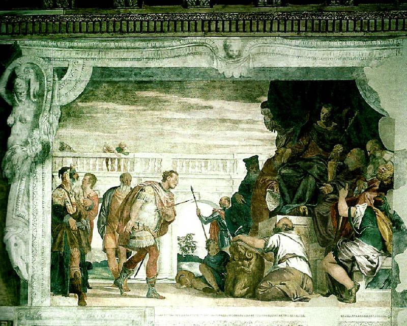 sebastian before diocletian, Paolo  Veronese
